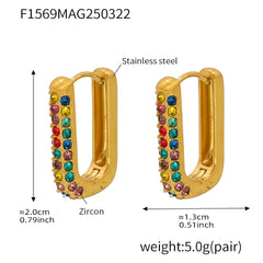 Turquoise & Cubic Zirconia Hoop Earrings