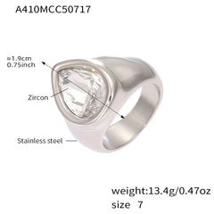 Teardrop Cubic Zirconia Statement Ring