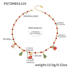Christmas Bead Charm Necklace