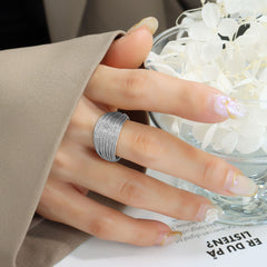 Multi-Line Open Band Ring