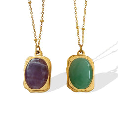 18K Gold-Plated & Silver-Tone Natural Stone Necklaces