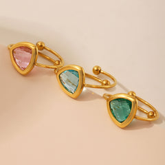Round Glass Open Ring