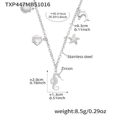18K Gold-Plated Seahorse Charm Necklace & Bracelet