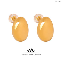 Polished Oval Stud Earrings