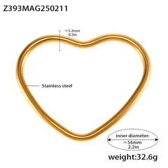 18K Gold-Plated & Silver-Tone Heart-Shaped Bangle