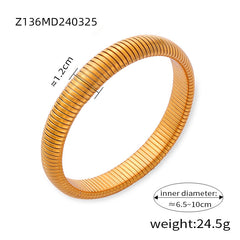 Ribbed Coil Bangle Bracelet