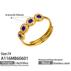 Cubic Zirconia Five-Stone Open Ring
