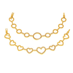Cubic Zirconia Heart or Circle Link Bracelet