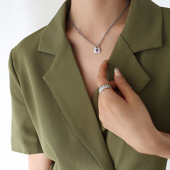 Padlock Cubic Zirconia Necklace or Earrings