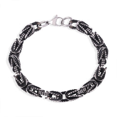 Dark Textured Link Stainless Steel Bracelet