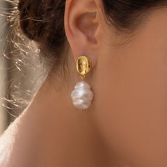 Irregular Pearl-Look Drop Earrings