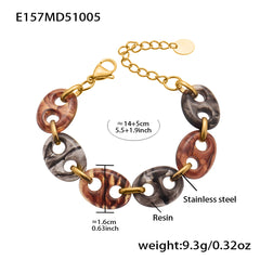 Resin Coffee Bean Link Bracelet