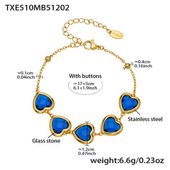 18K Gold-Plated Faceted Glass Heart Jewelry