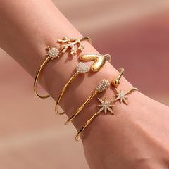 18K Gold-Plated Cubic Zirconia Open Cuff Collection