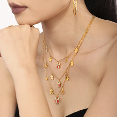18K Gold-Plated Holiday Gift Charm Necklace