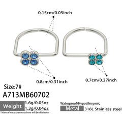 Color Cubic Zirconia Double Flower Ring