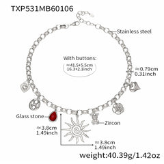 Sun Heart and Bear Multi-Charm Necklace or Bracelet