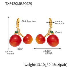 Resin Cherry Necklace or Earrings