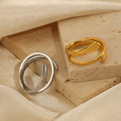 Gold-Tone and Silver-Tone Sculptural Open Ring