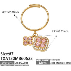 Cubic Zirconia Clover Ring, Bracelet, Earrings & Necklace