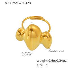18K Gold-Plated Three Dome Open Ring