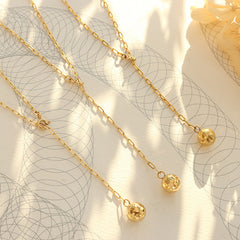 Round Bead Y Pendant Necklace