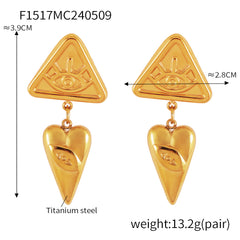 18K Gold-Plated Bow and Heart Drop Earring Designs