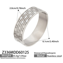 Openwork & Textured Stainless Steel Statement Cuffs