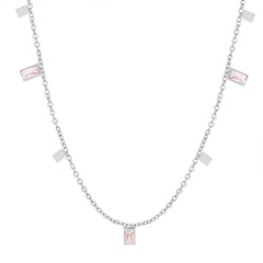 Rectangular Cubic Zirconia Accent Necklace