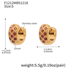 18K Gold-Plated Color Cubic Zirconia Hoop Designs