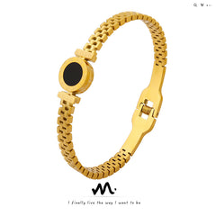 18K Gold-Plated Round Accent Link Bracelet
