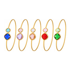 Czech Glass Two-Accent Open Cuff