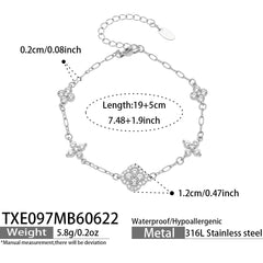 Cubic Zirconia Clover Necklace & Bracelet