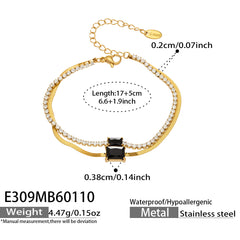 Cubic Zirconia Layered Chain Bracelet