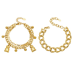 Bear Charm and Oval Link Bracelet Designs