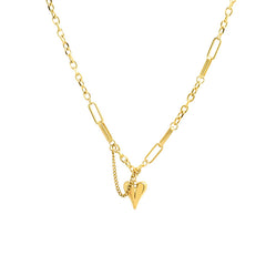 Open Heart Pendant Chain Necklace