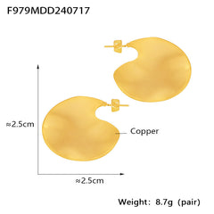 18K Gold-Plated Sculptural Geometric Stud Earrings