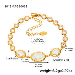 Faceted Stone Accent Anklet