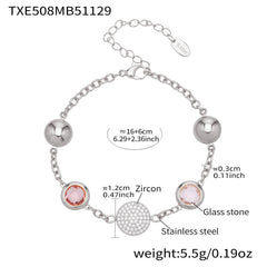 Round Stone Accent Bracelet or Earrings