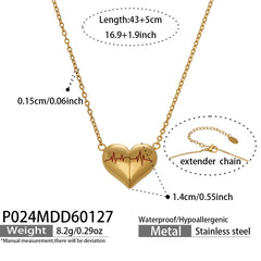 Gold-Tone Heartbeat Pendant Necklace