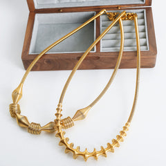 Gold-Tone Sculptural Layered Chain Necklace