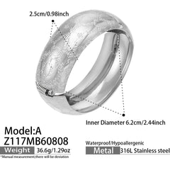 18K Gold-Plated Textured Wide Cuff Bracelet