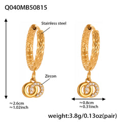 Cubic Zirconia Double Loop or Teardrop Earrings