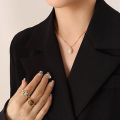 Oval Stone-Look Necklace or Earrings