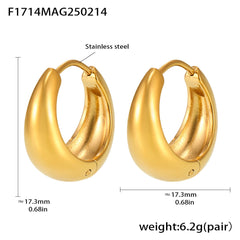 Polished Rounded Huggie Earrings