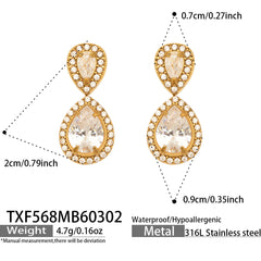 Cubic Zirconia Teardrop or Heart Necklace, Bracelet or Earrings