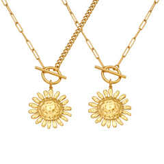Sunburst Toggle Pendant Necklace