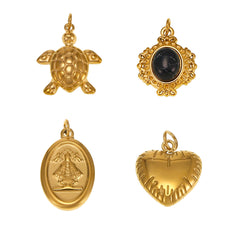 18K Gold-Plated Ornate Charm Pendant