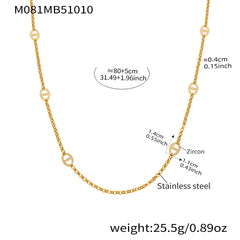 18K Gold-Plated Open Link Long Necklace