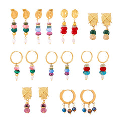 Natural Stone Bead Drop Earring Designs